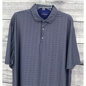 HICKEY‎ FREEMAN SHORT SLEEVE PERFORMANCE POLO SHIRT Men's  XL PURPLE GREY STRIPE